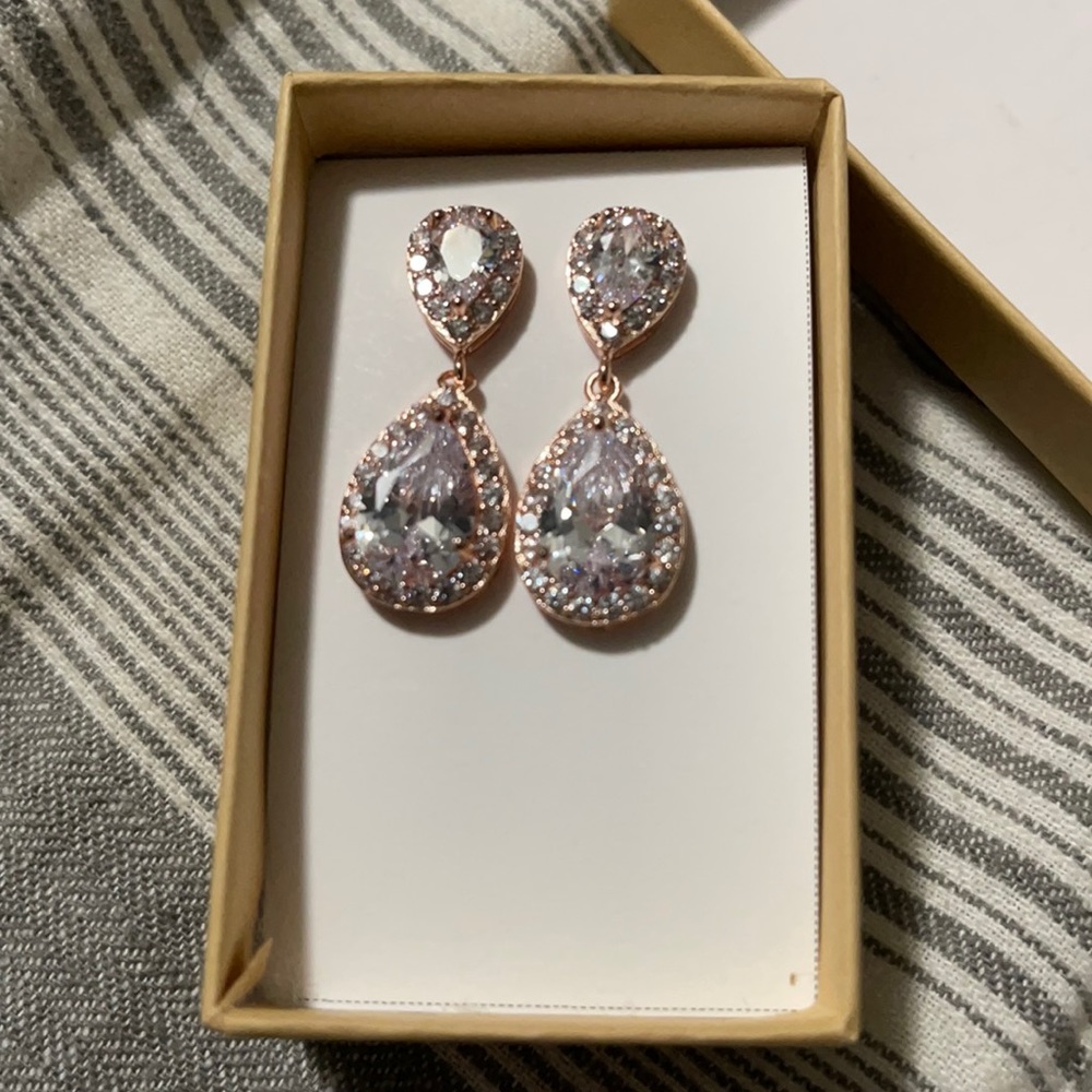Rose gold diamond earrings